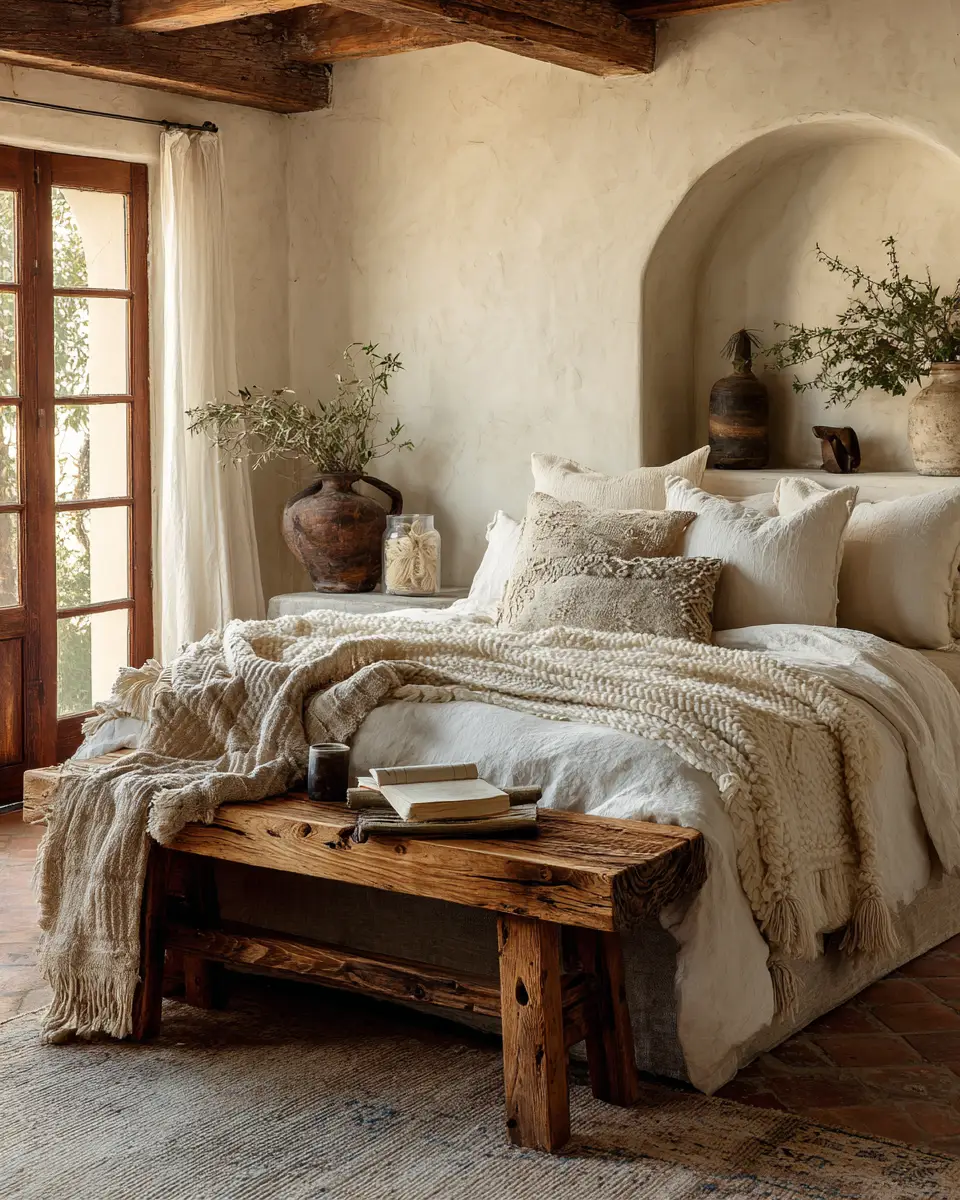 Ivory Rustic Bedroom Decor Ideas