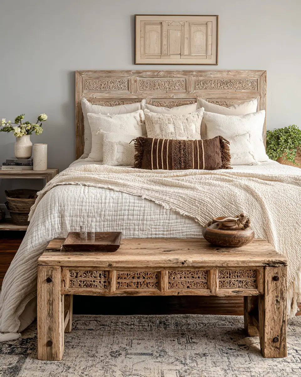 Ivory Rustic Bedroom Decor Ideas