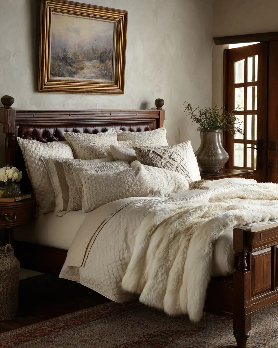 Ivory Rustic Bedroom Decor Ideas