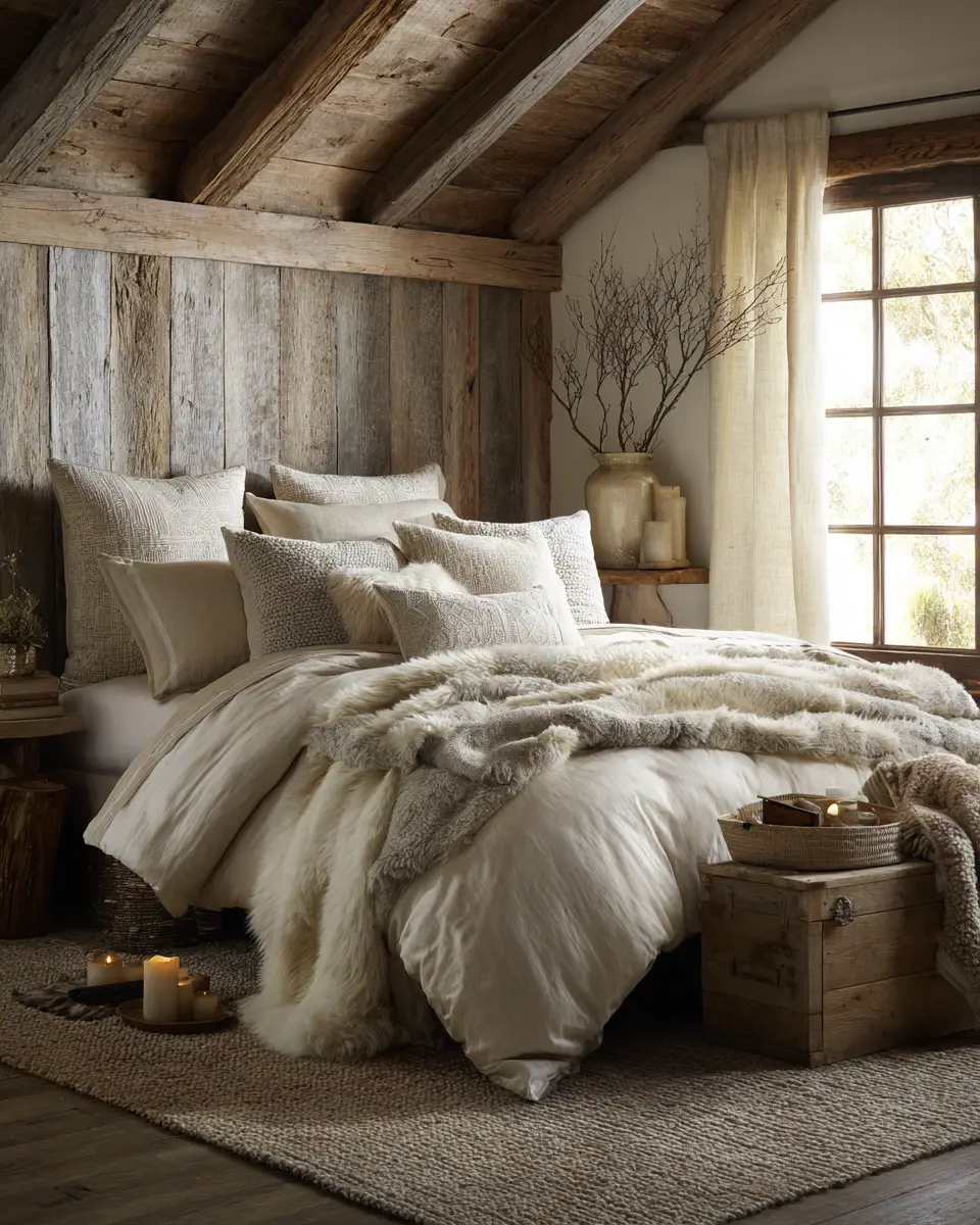 Ivory Rustic Bedroom Decor Ideas
