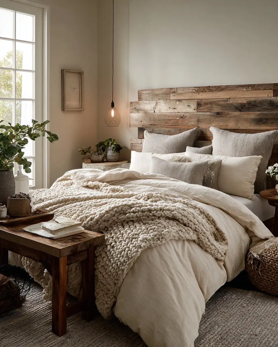 Ivory Rustic Bedroom Decor Ideas