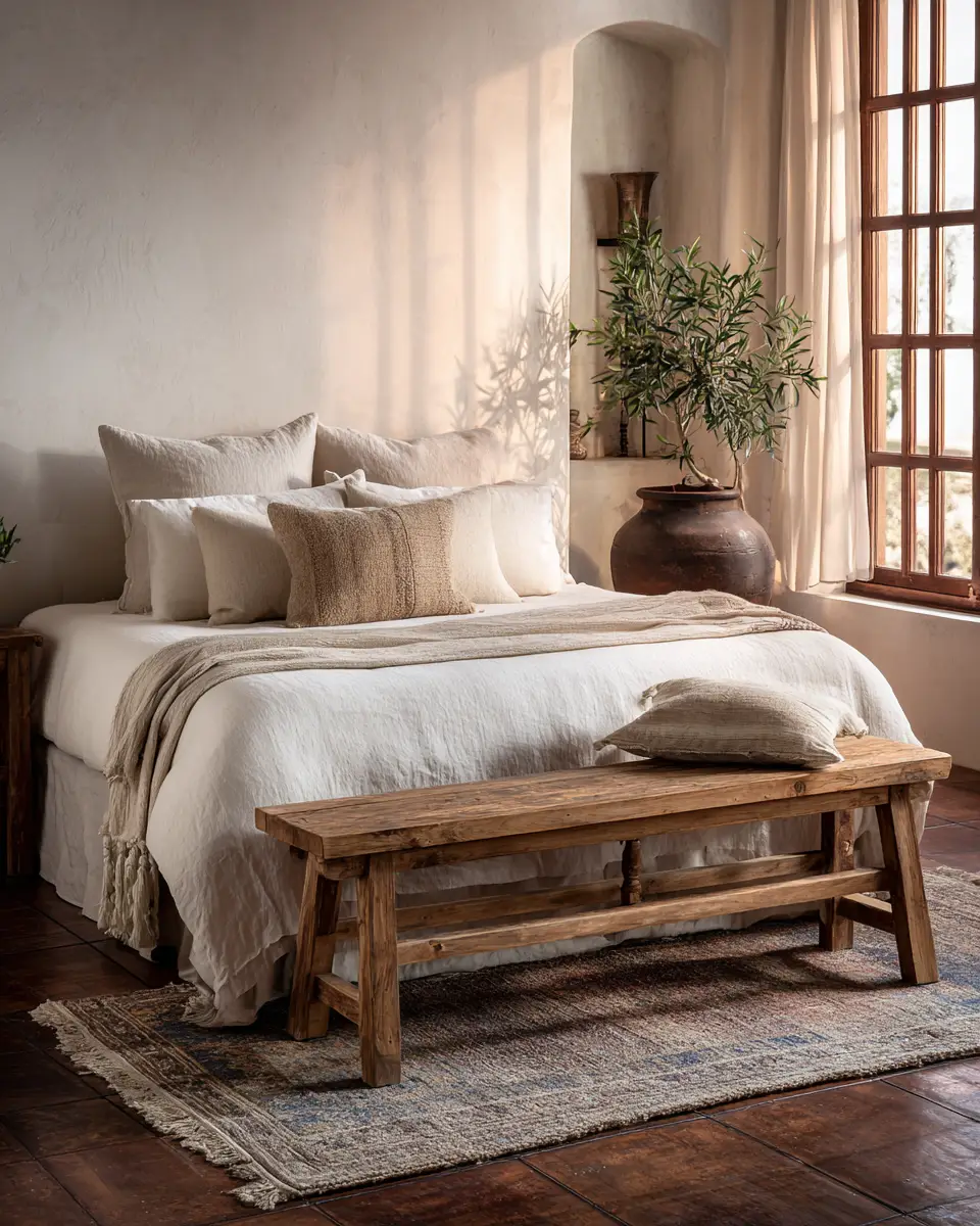 Ivory Rustic Bedroom Decor Ideas