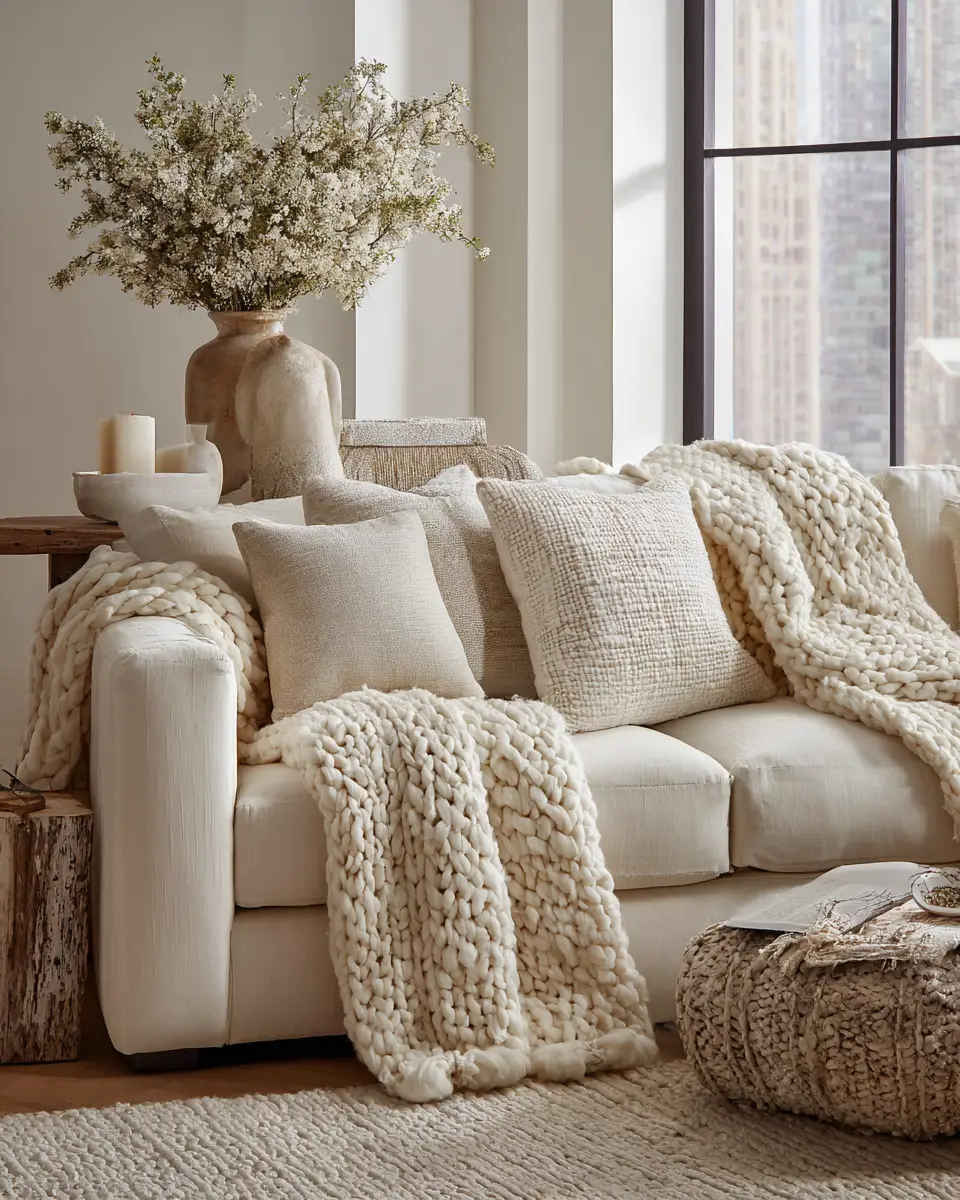 Ivory Rustic Living Room Decor Ideas