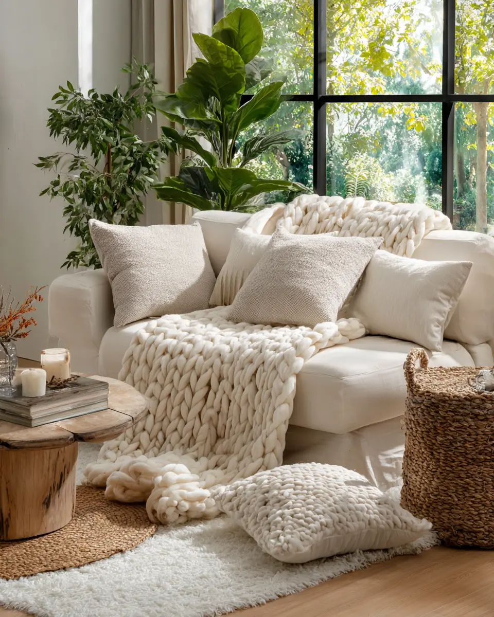 Ivory Rustic Living Room Decor Ideas