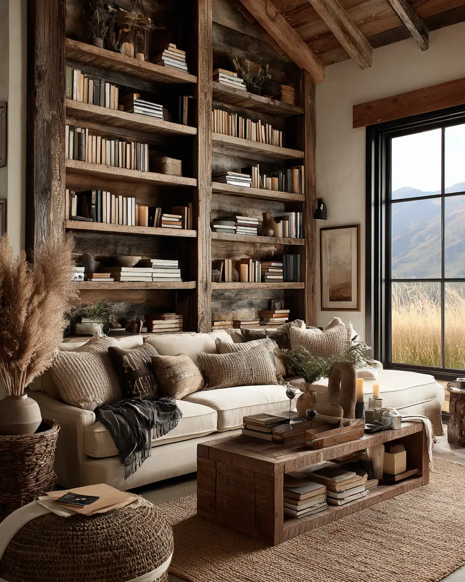 Ivory Rustic Living Room Decor Ideas