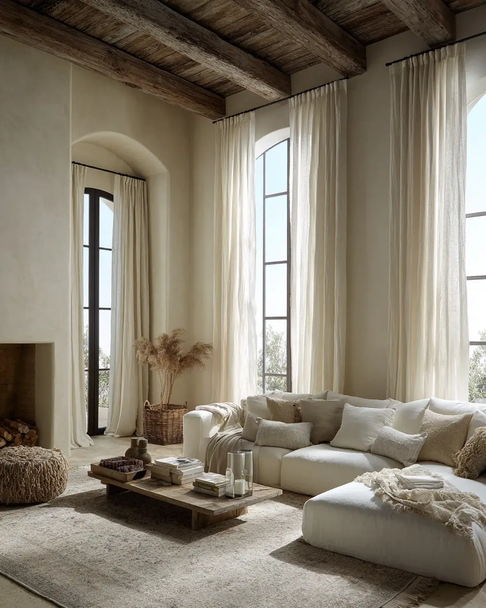 Ivory Rustic Living Room Decor Ideas