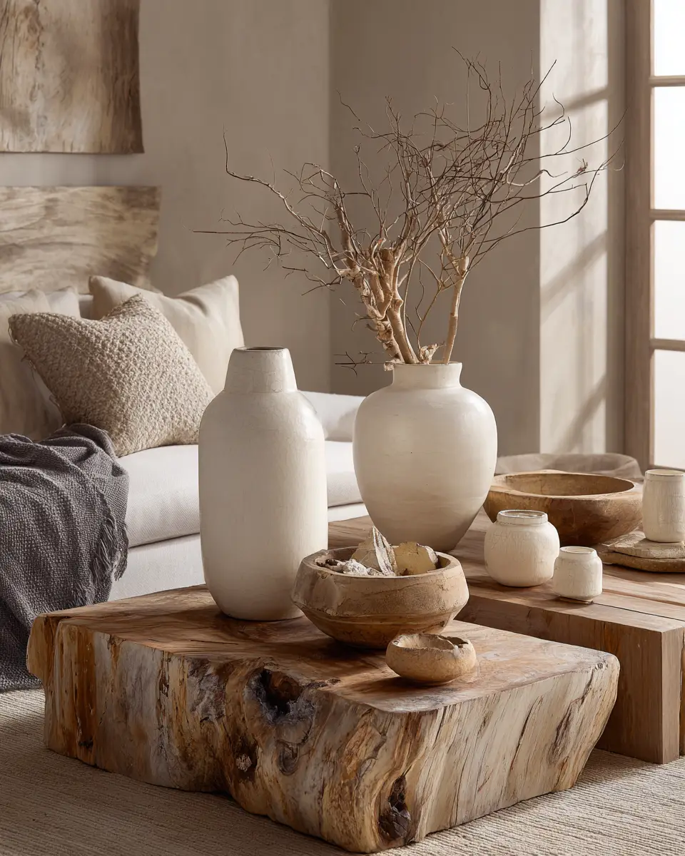 Ivory Rustic Living Room Decor Ideas