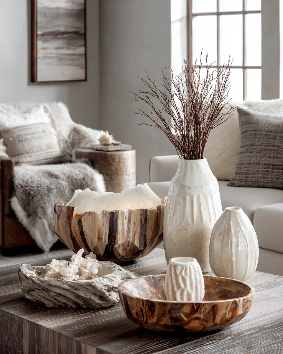 Ivory Rustic Living Room Decor Ideas
