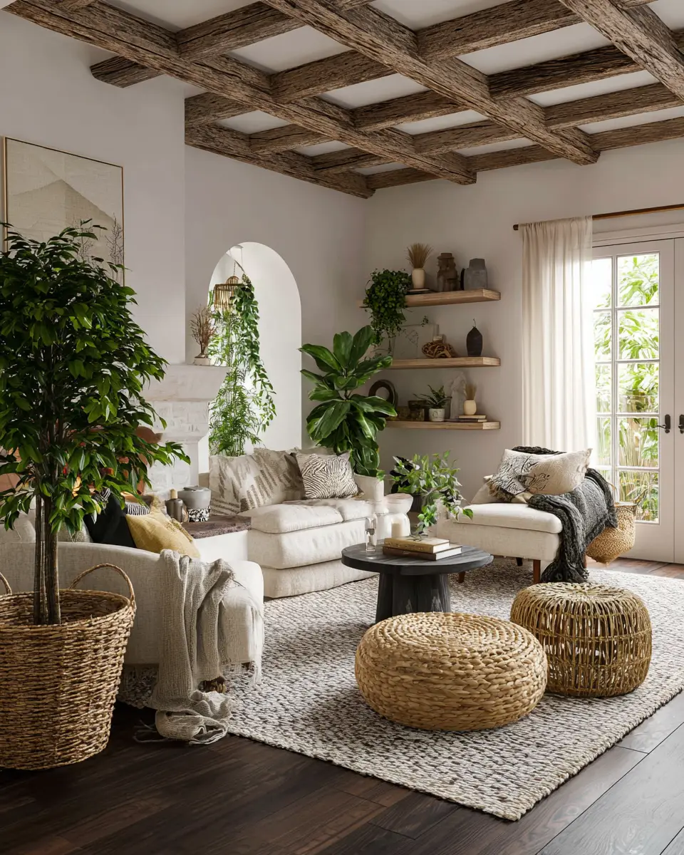 Ivory Rustic Living Room Decor Ideas