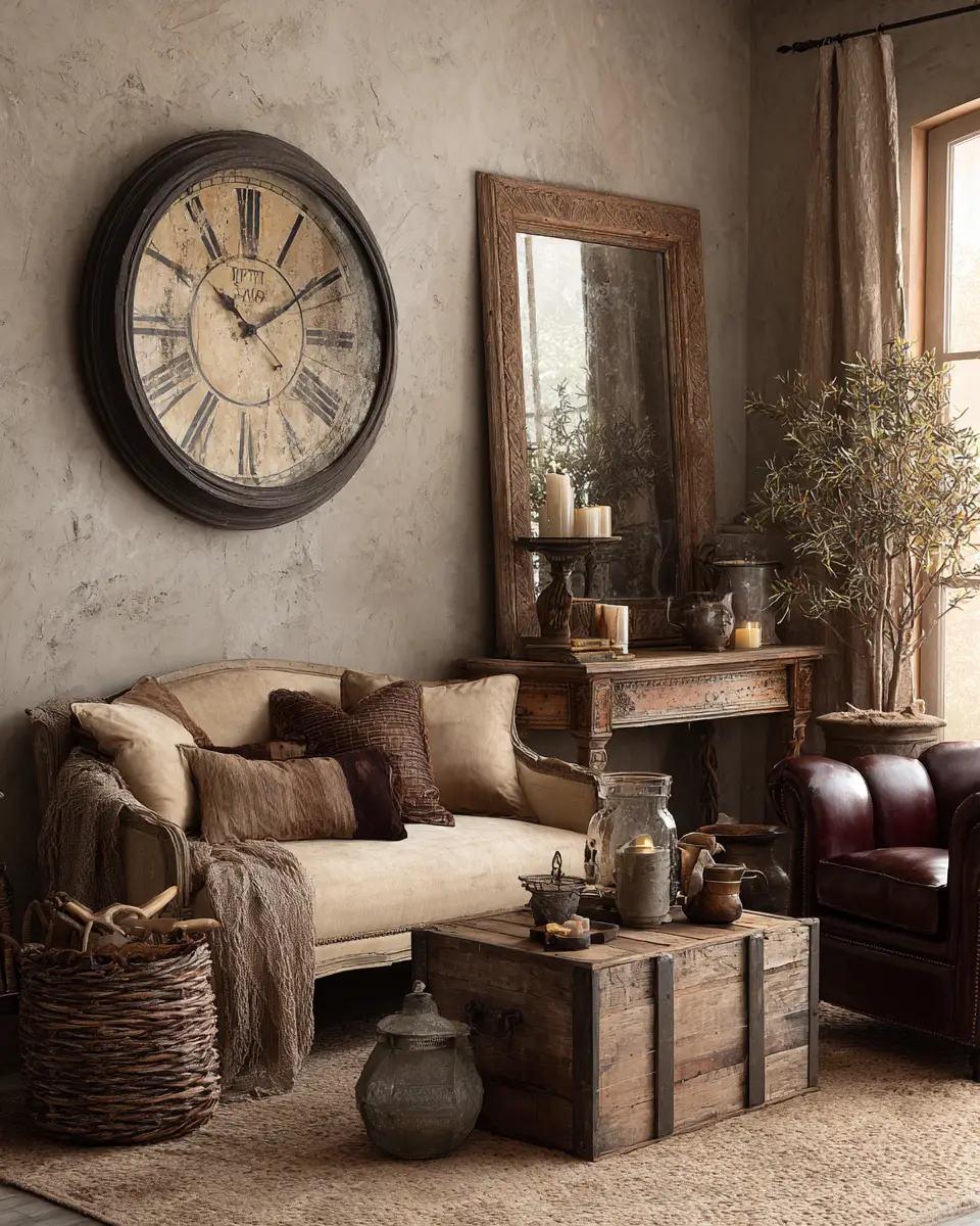 Ivory Rustic Living Room Decor Ideas