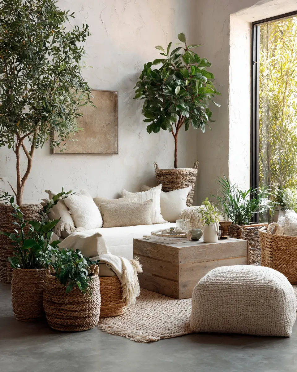 Ivory Rustic Living Room Decor Ideas