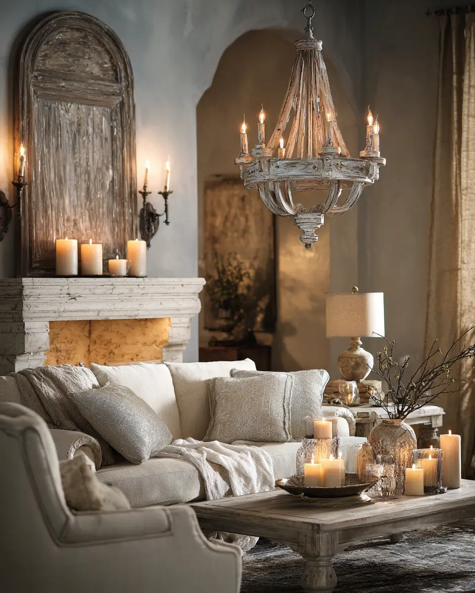 Ivory Rustic Living Room Decor Ideas