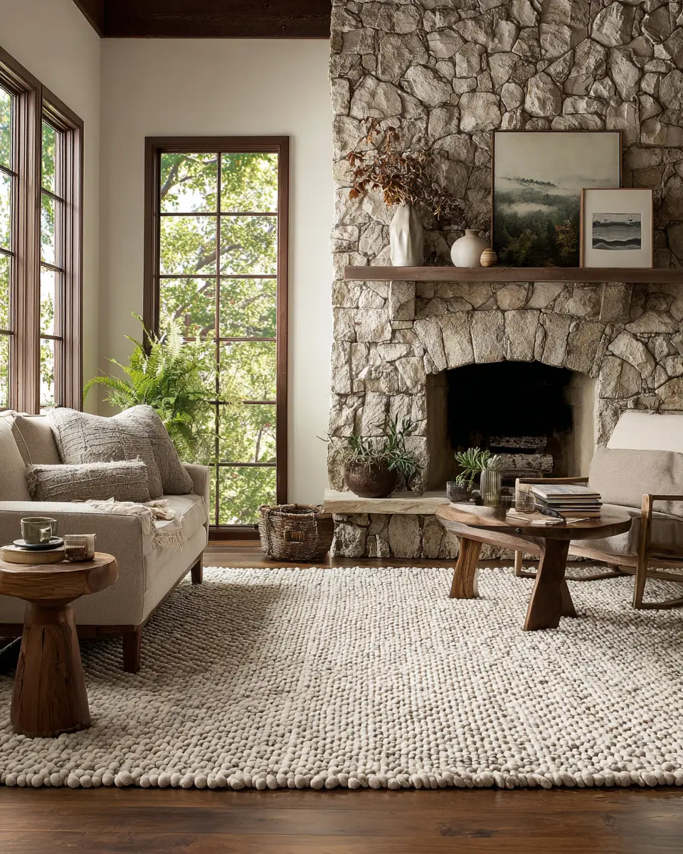 Ivory Rustic Living Room Decor Ideas