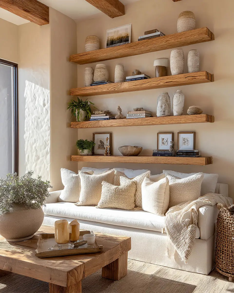 Ivory Rustic Living Room Decor Ideas