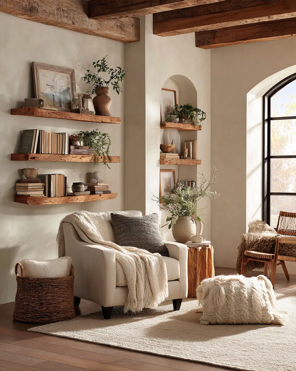 Ivory Rustic Living Room Decor Ideas