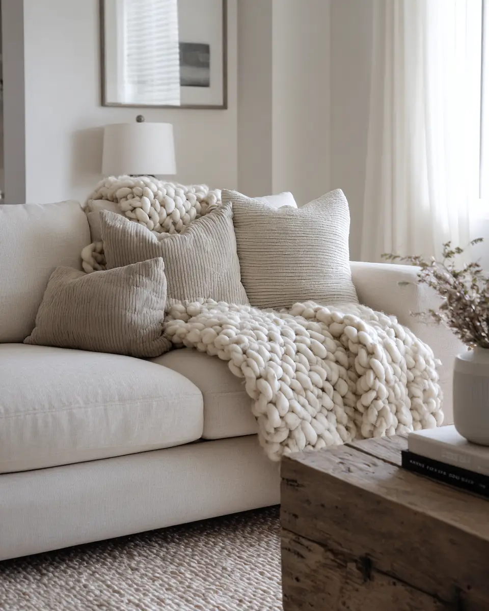 Ivory Rustic Living Room Decor Ideas