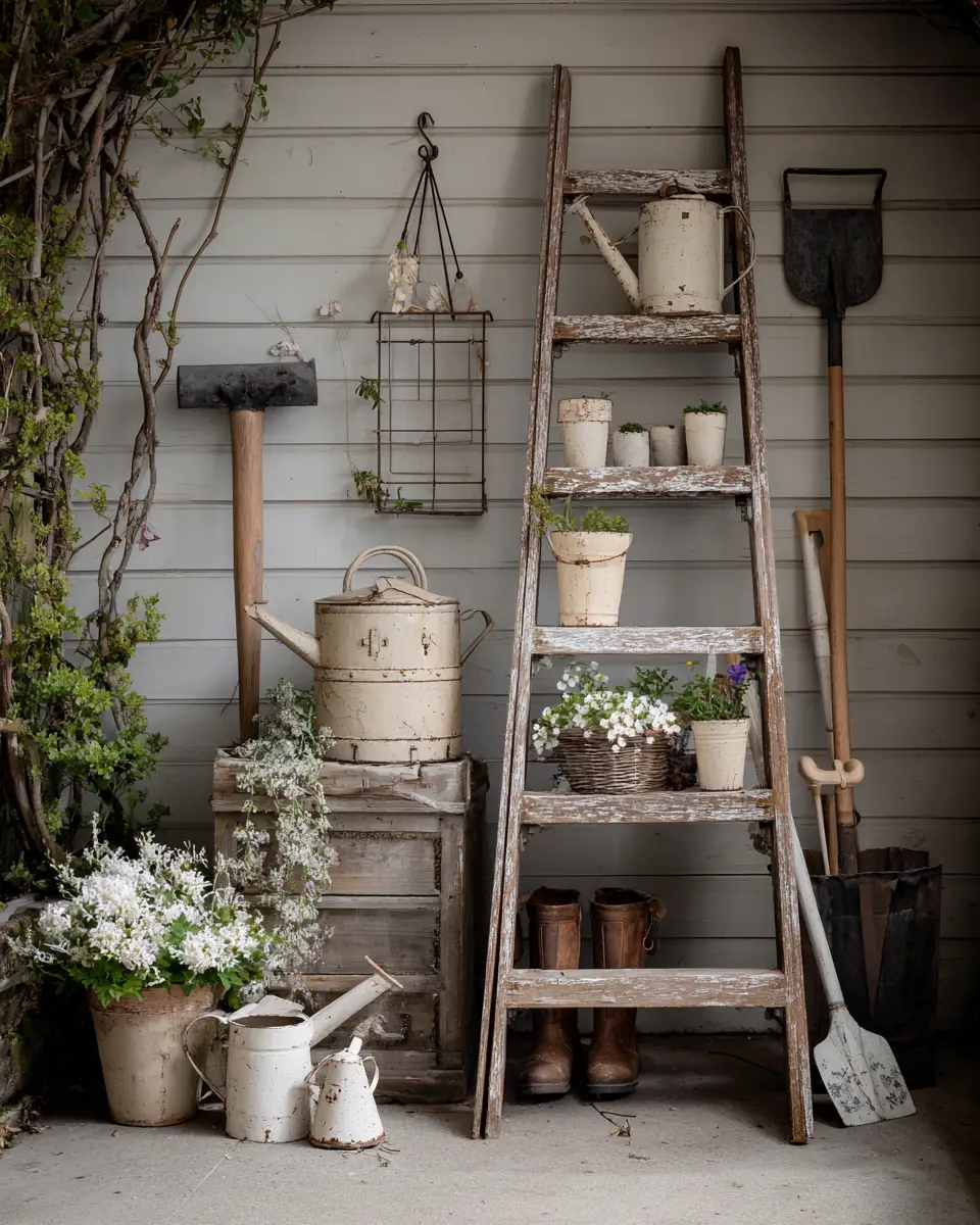 Ivory Vintage Garage Decor Ideas