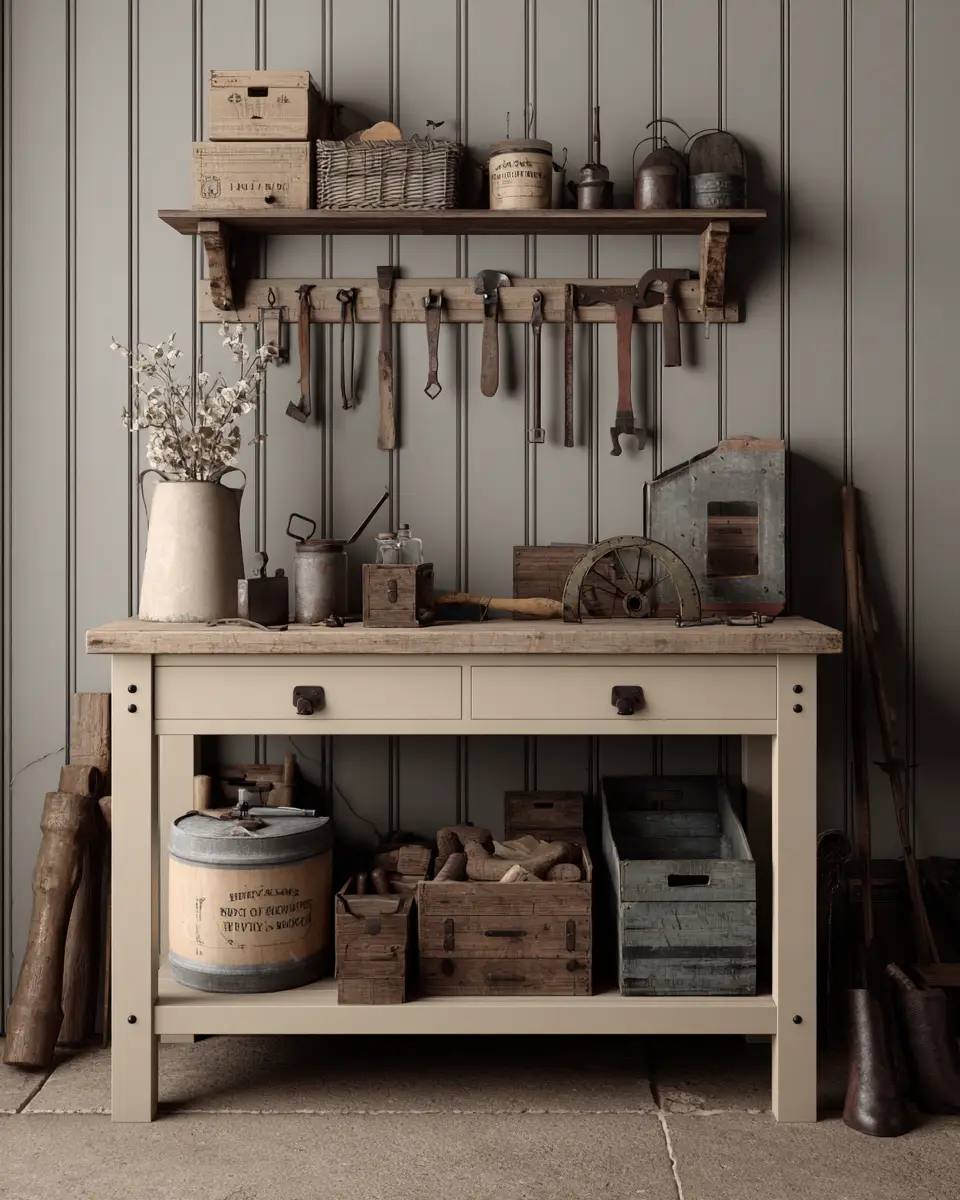 Ivory Vintage Garage Decor Ideas