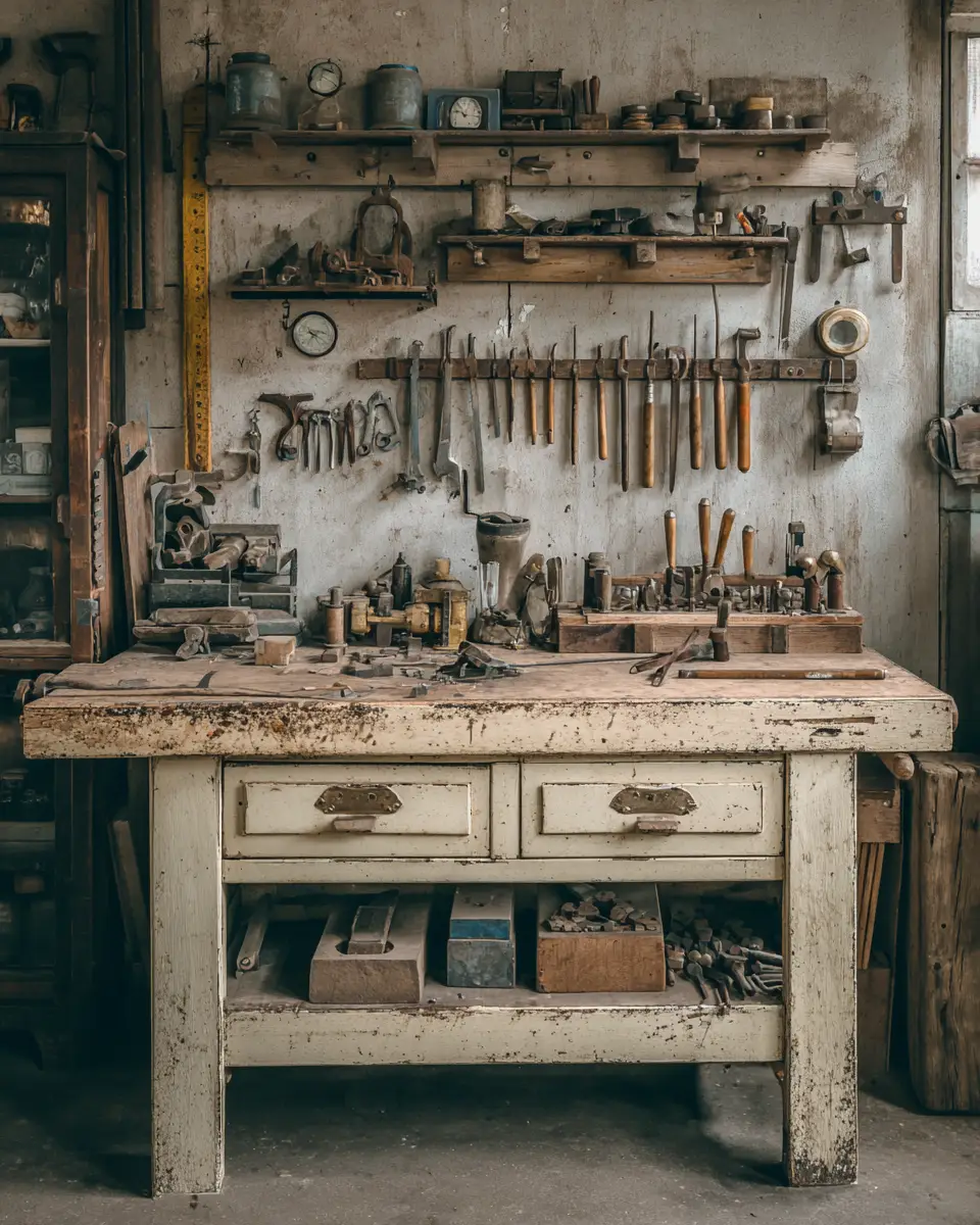 Ivory Vintage Garage Decor Ideas