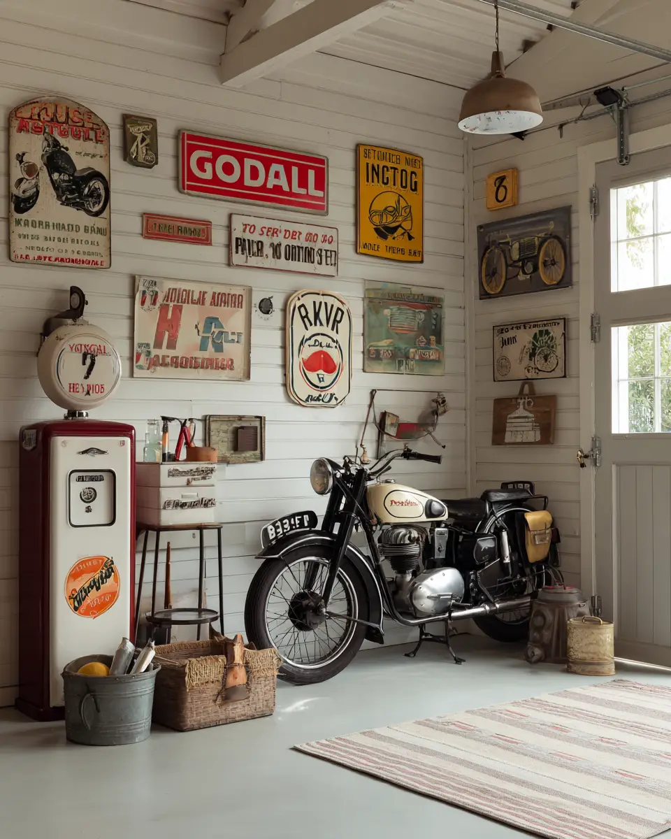 Ivory Vintage Garage Decor Ideas
