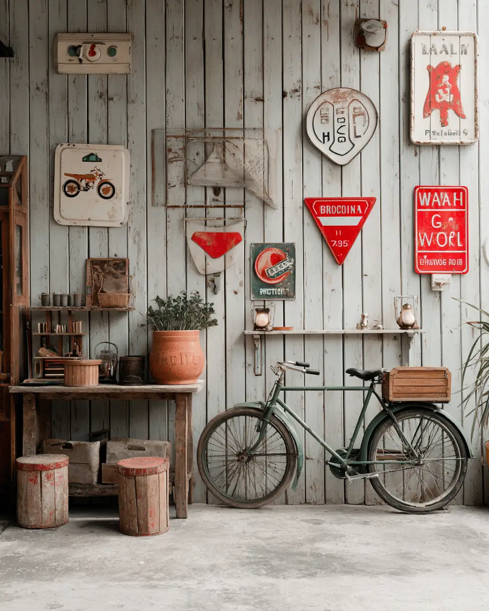Ivory Vintage Garage Decor Ideas