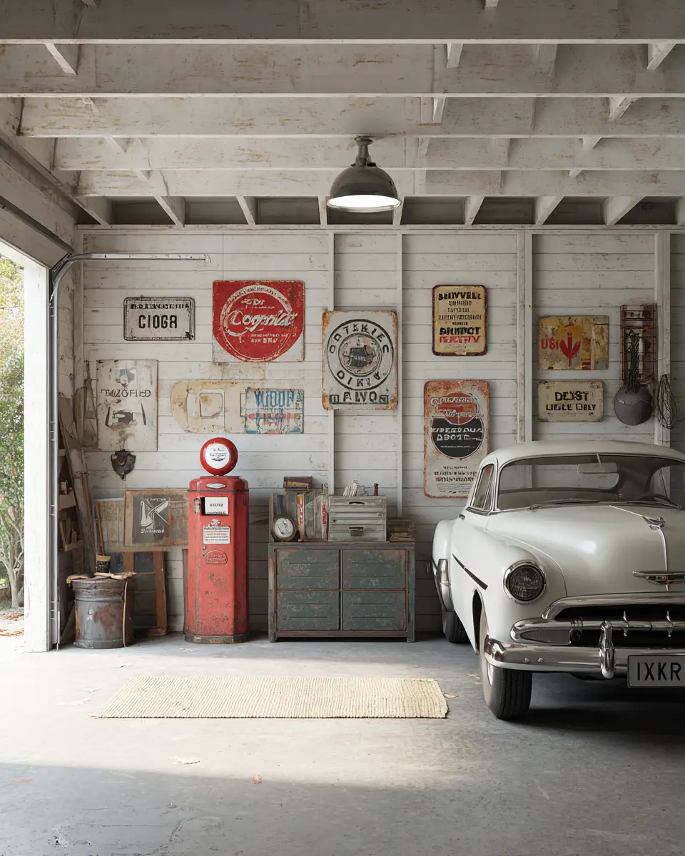 Ivory Vintage Garage Decor Ideas