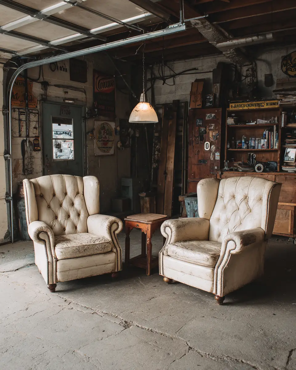 Ivory Vintage Garage Decor Ideas