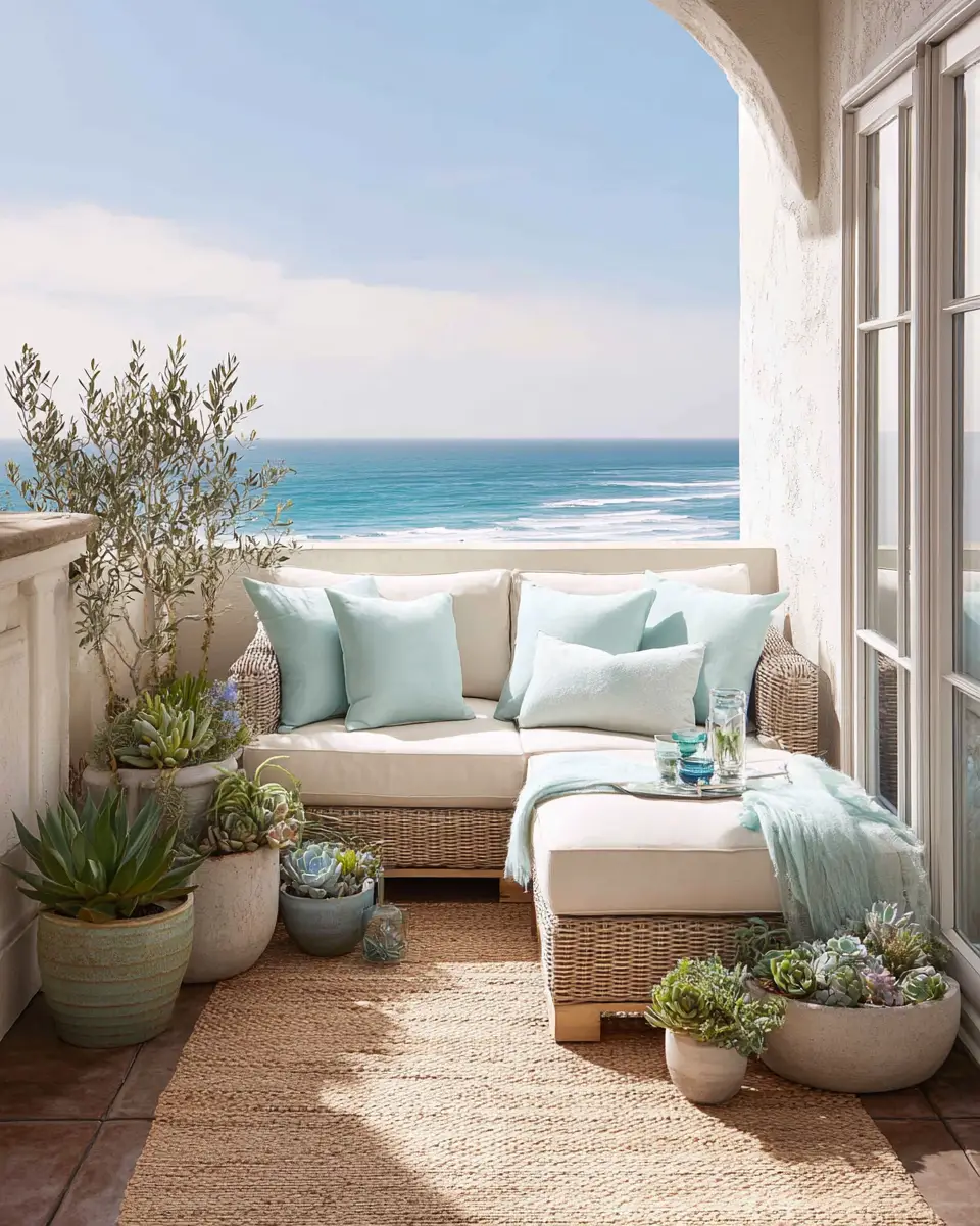 Long Coastal Balcony Decor Ideas