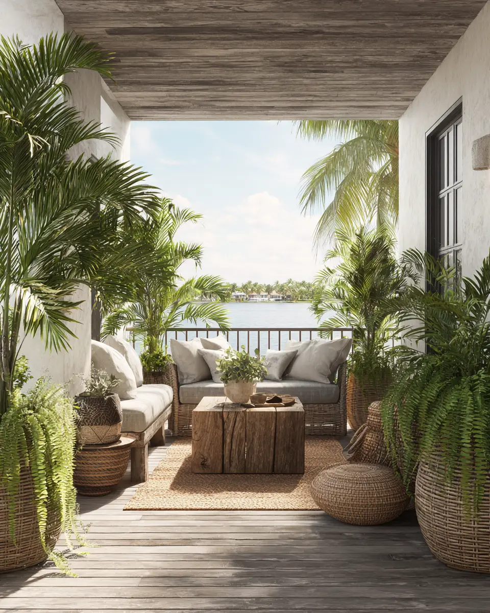 Long Coastal Balcony Decor Ideas