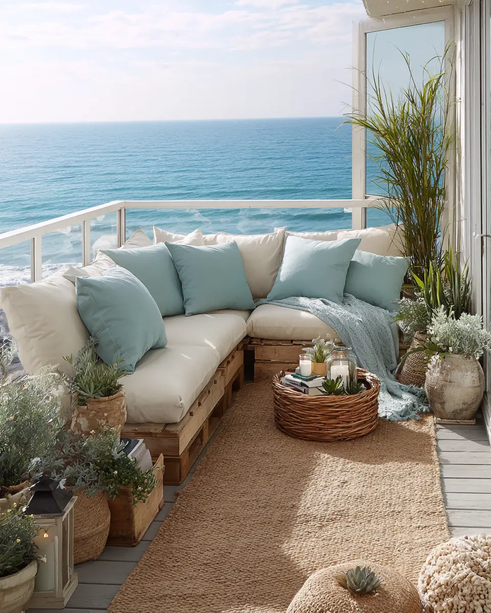 Long Coastal Balcony Decor Ideas