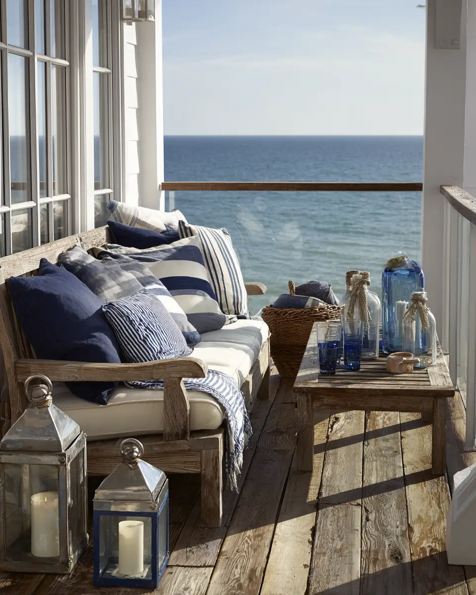 Long Coastal Balcony Decor Ideas