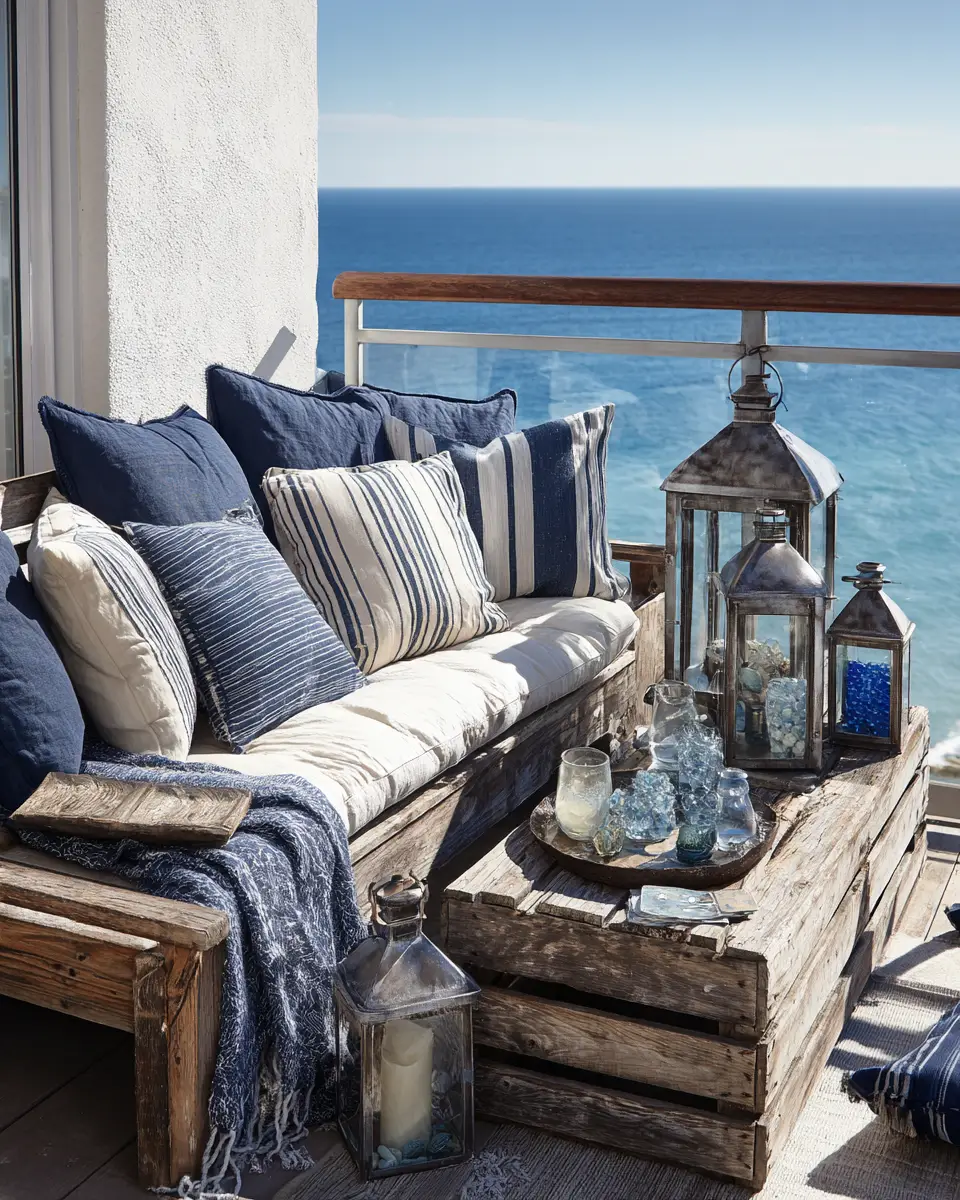 Long Coastal Balcony Decor Ideas