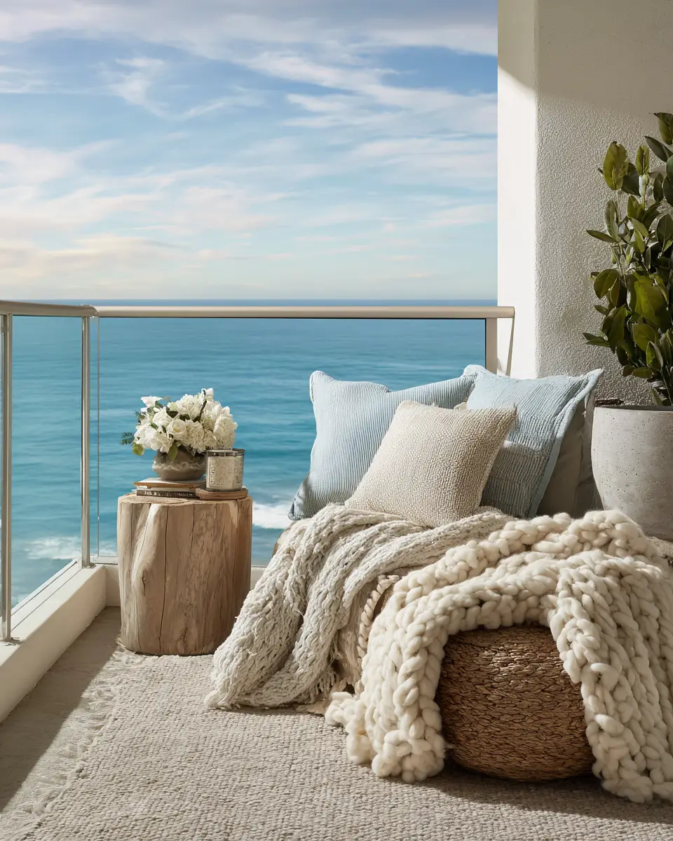 Long Coastal Balcony Decor Ideas