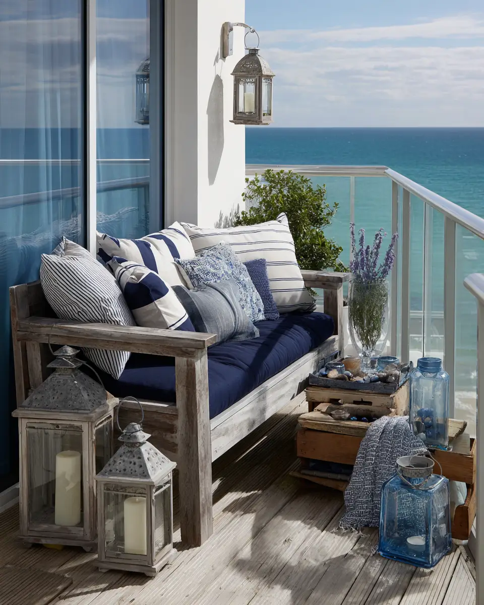 Long Coastal Balcony Decor Ideas