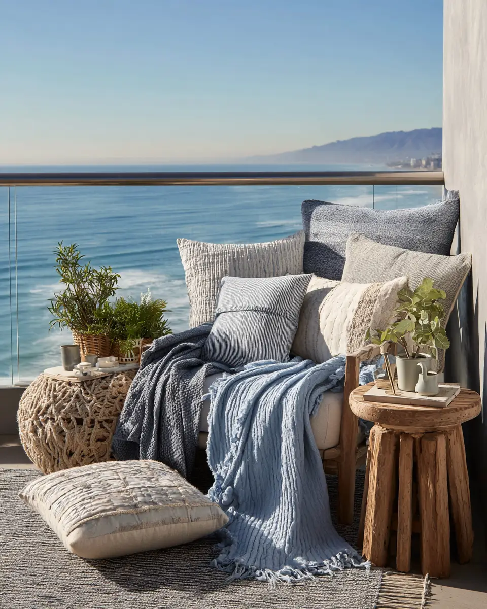 Long Coastal Balcony Decor Ideas
