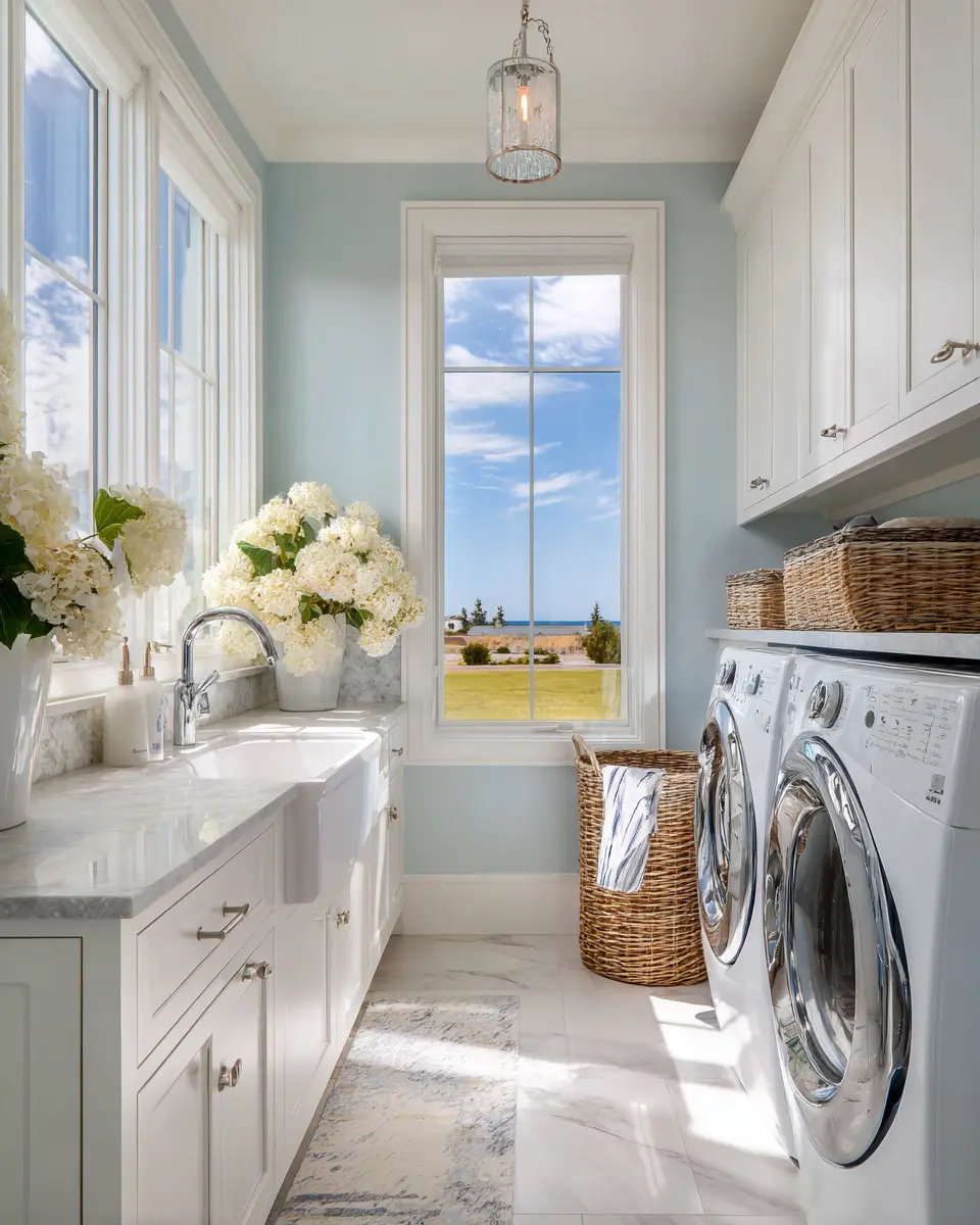 Long Contemporary Laundry Room Decor Ideas