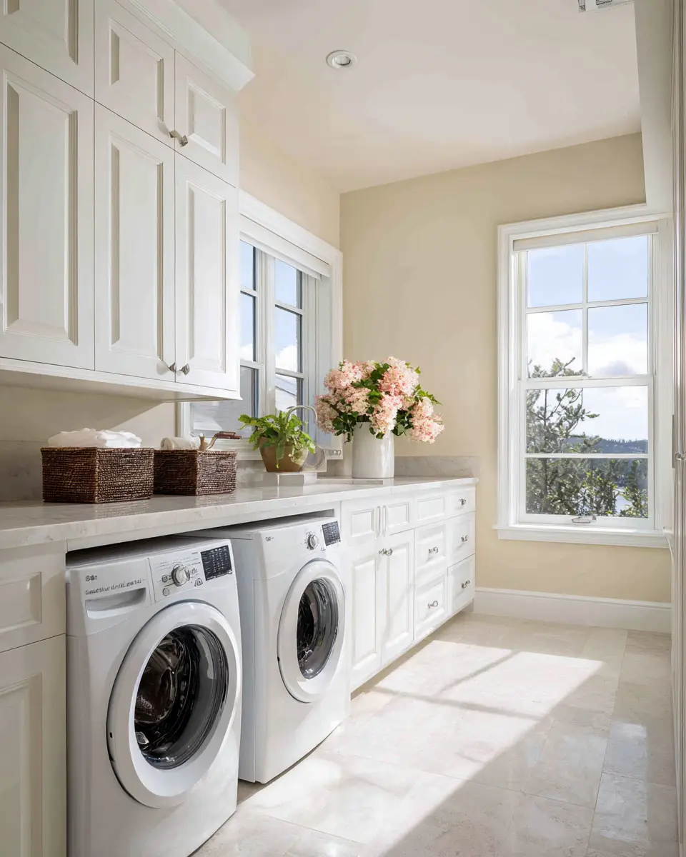 Long Contemporary Laundry Room Decor Ideas