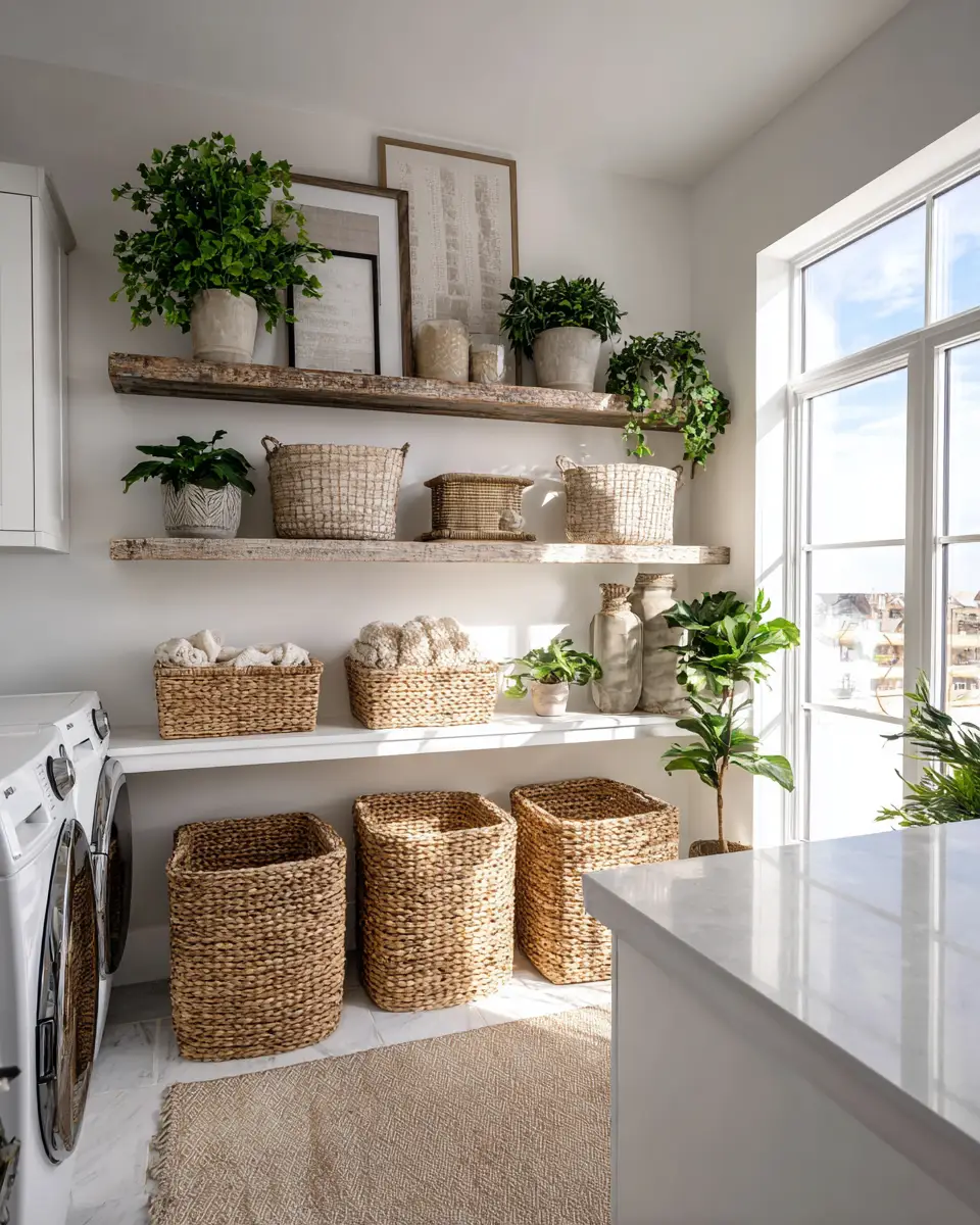 Long Contemporary Laundry Room Decor Ideas