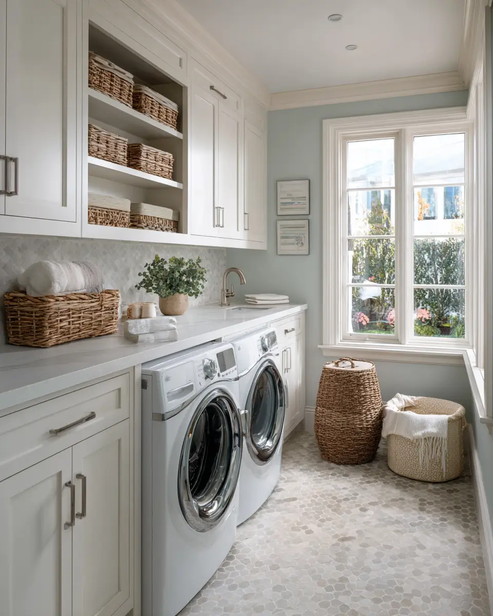 Long Contemporary Laundry Room Decor Ideas