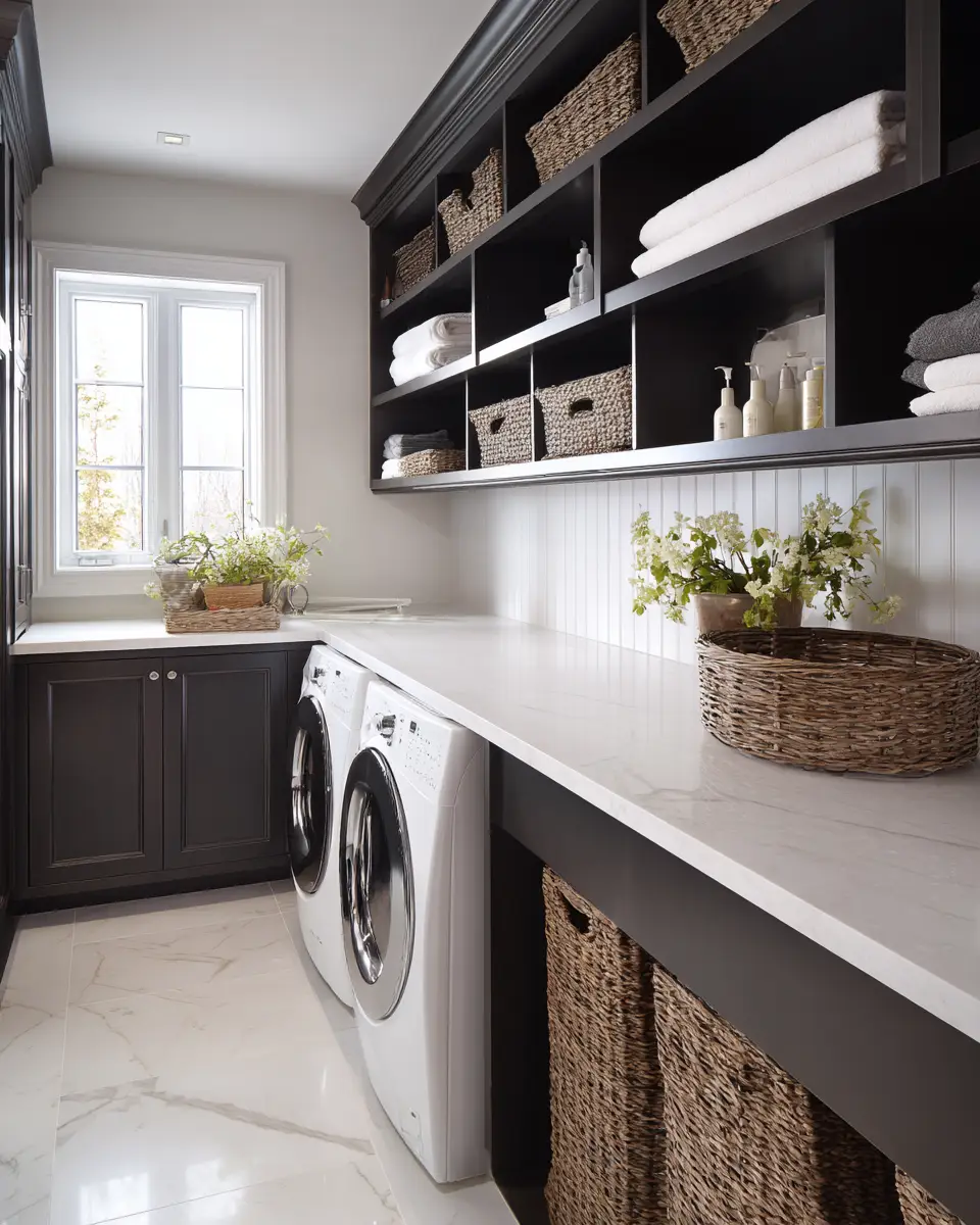 Long Contemporary Laundry Room Decor Ideas