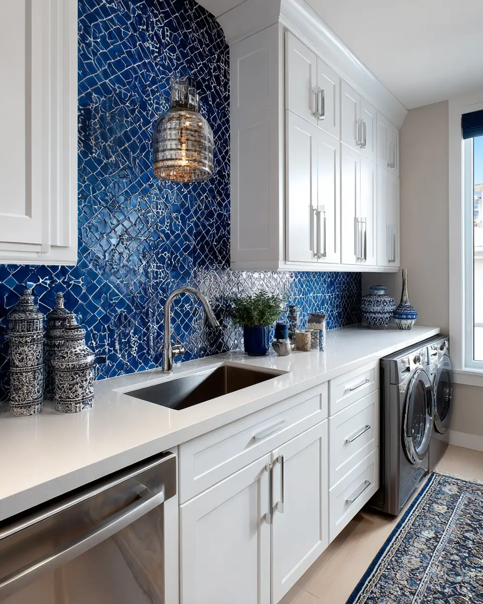 Long Contemporary Laundry Room Decor Ideas