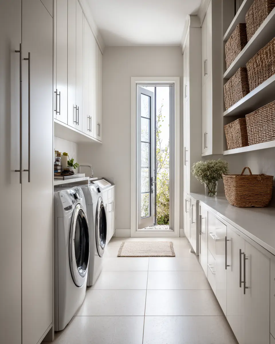 Long Contemporary Laundry Room Decor Ideas