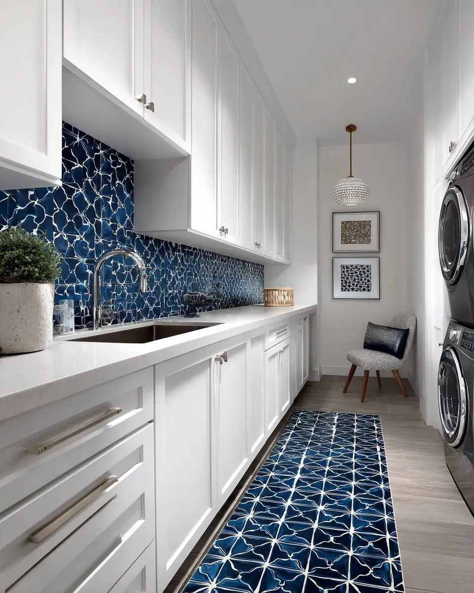 Long Contemporary Laundry Room Decor Ideas