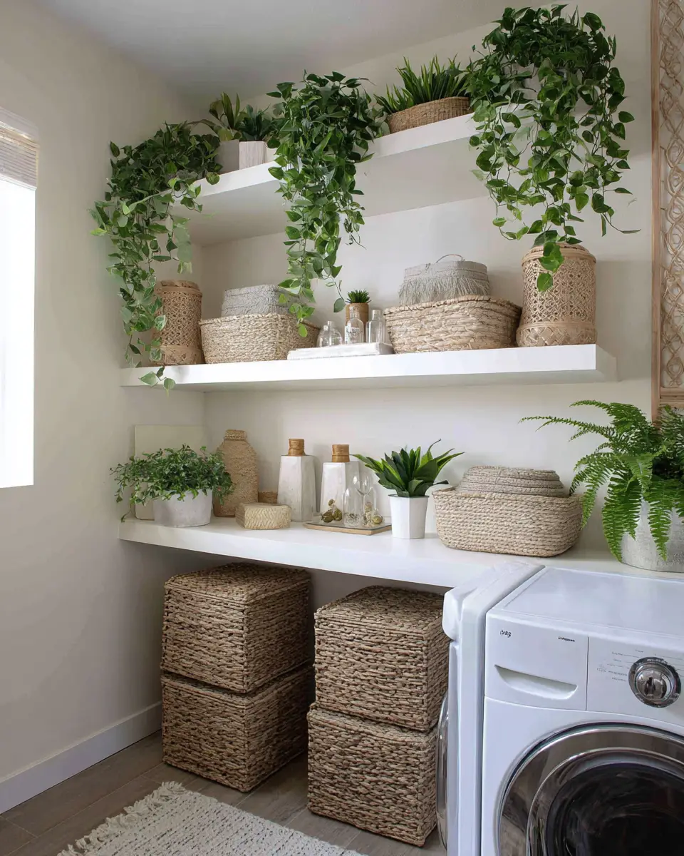 Long Contemporary Laundry Room Decor Ideas