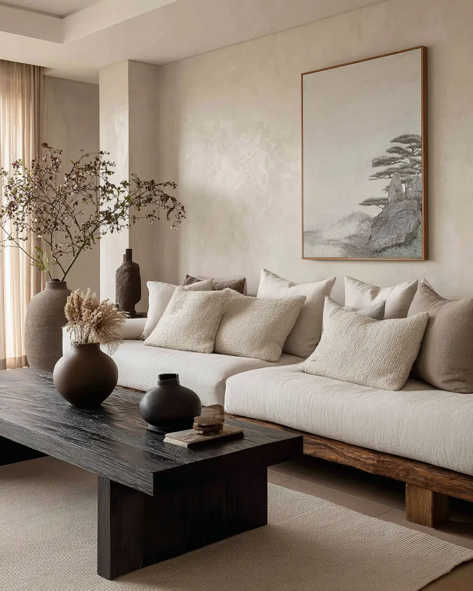 Long Japandi Living Room Decor Ideas - Featured