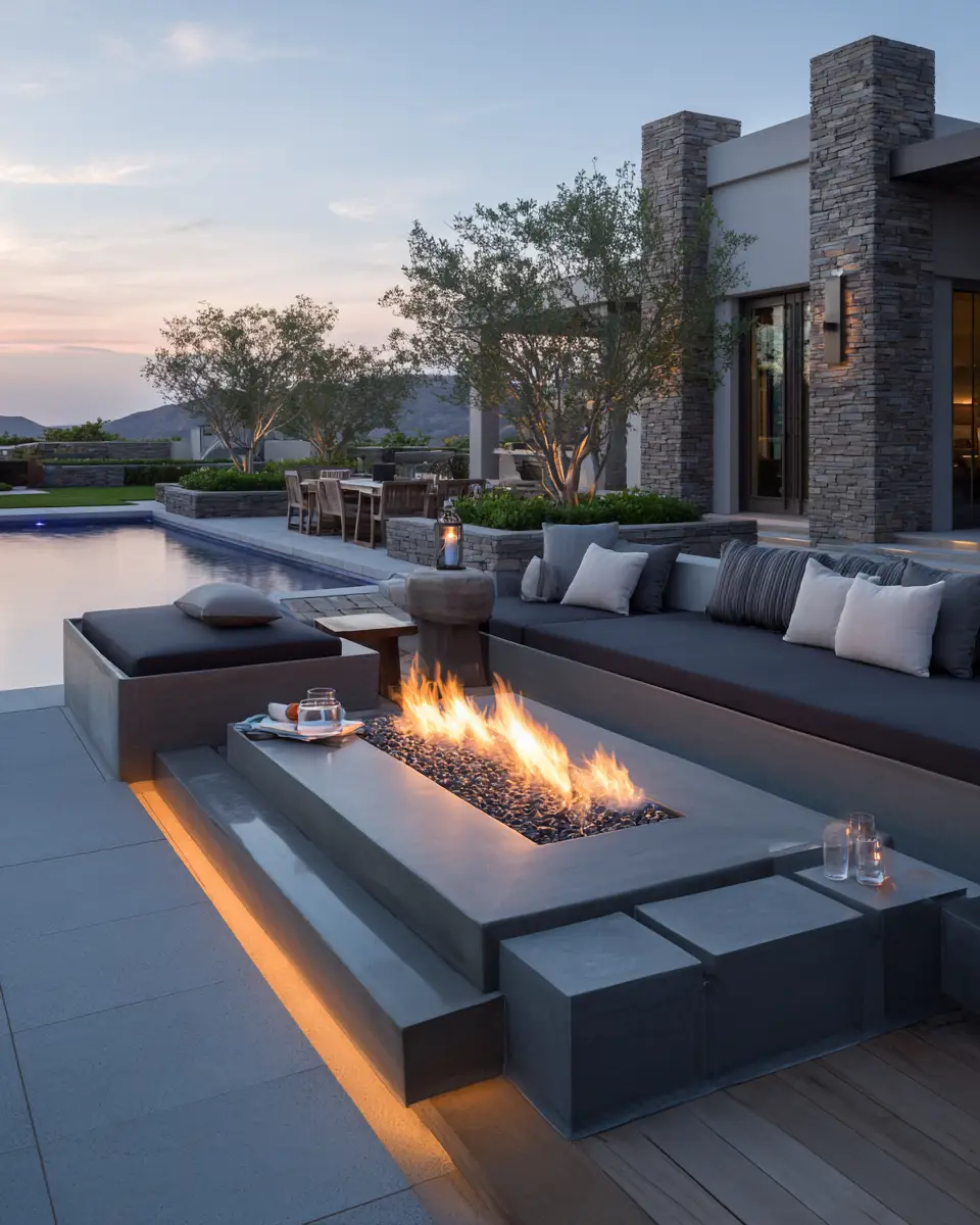Long Modern Patio Decor Ideas