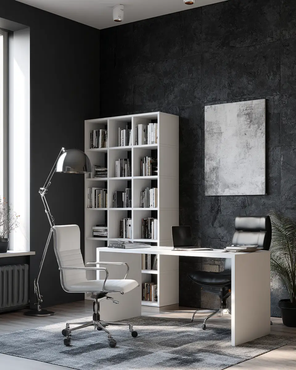 Monochrome Home Office Decor Ideas