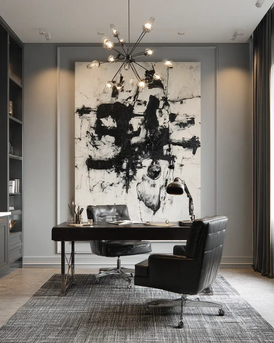 Monochrome Home Office Decor Ideas