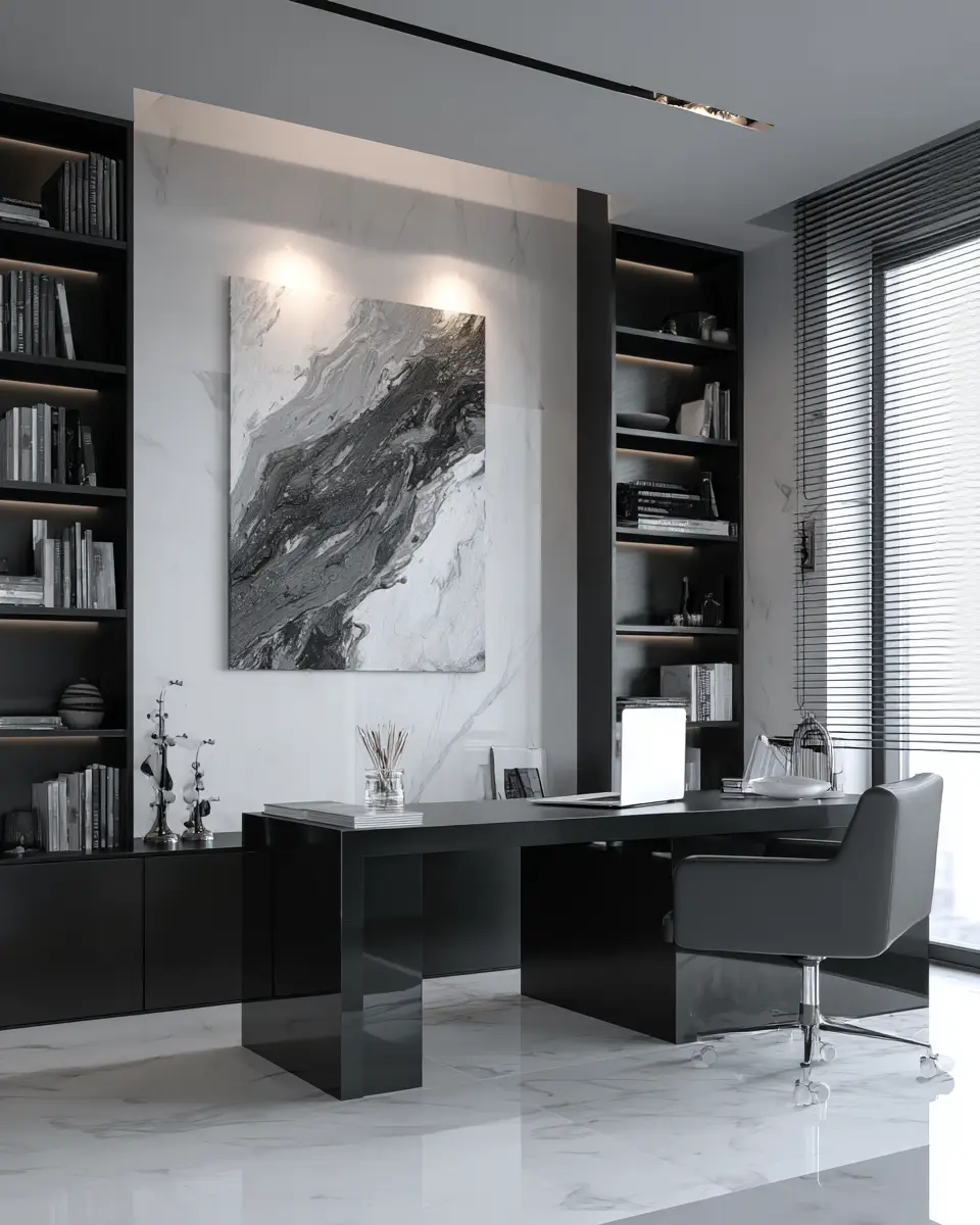Monochrome Home Office Decor Ideas