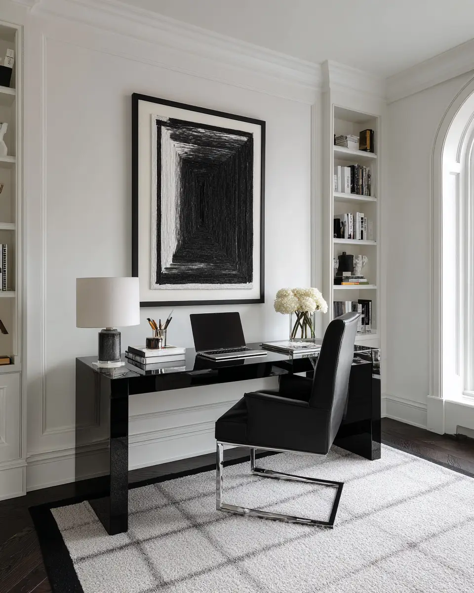 Monochrome Home Office Decor Ideas